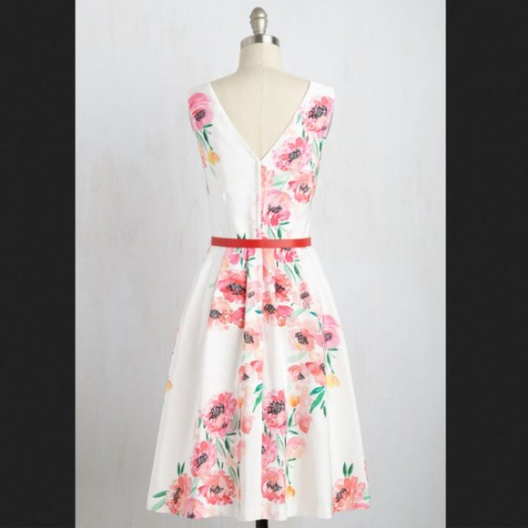 Gorgeous Modcloth L Floral Belted Sleeveless Dress - Picture 2 of 8